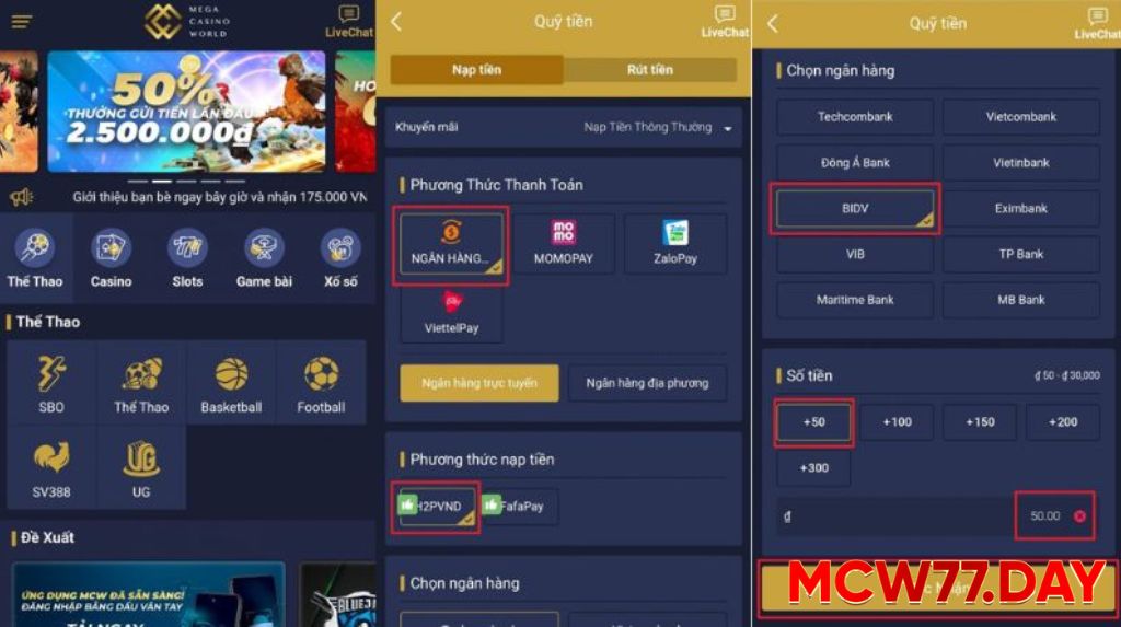 Hướng Dẫn Rút Tiền MCW77 Chi Tiết Từng Bước